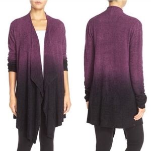 Barefoot Dreams bamboo chic Lite ombre cardigan sz small/medium purple black